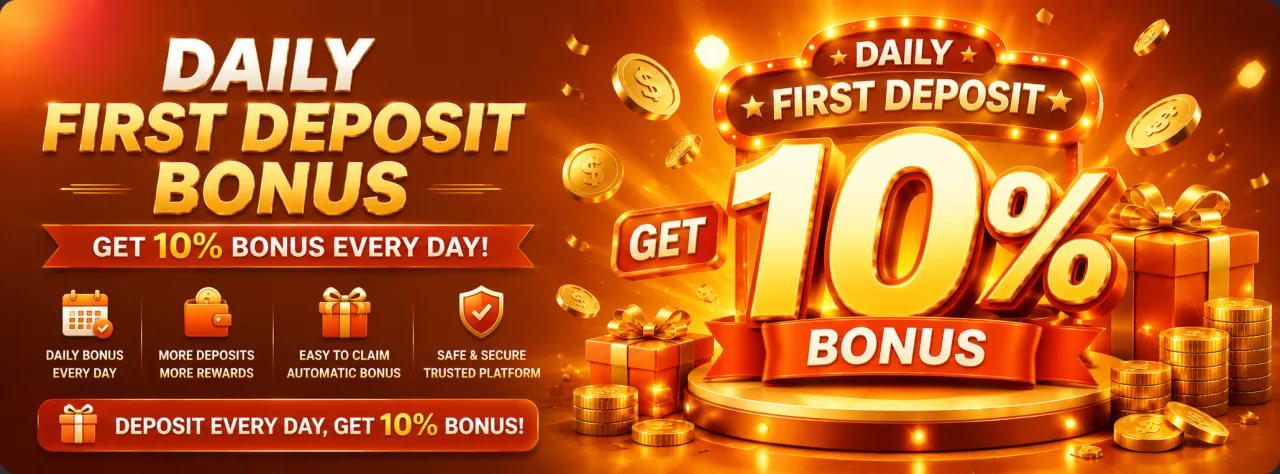 HH88 Daily First Deposit Bonus - Enjoy up to 10% Cashback Every Day!